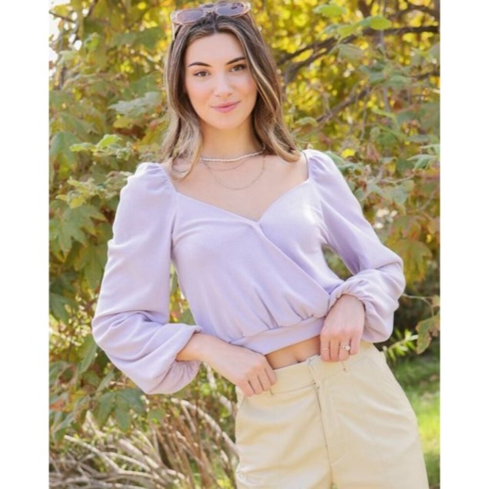 Lumiere Light Purple Wrap Blouse - Picture 1 of 4